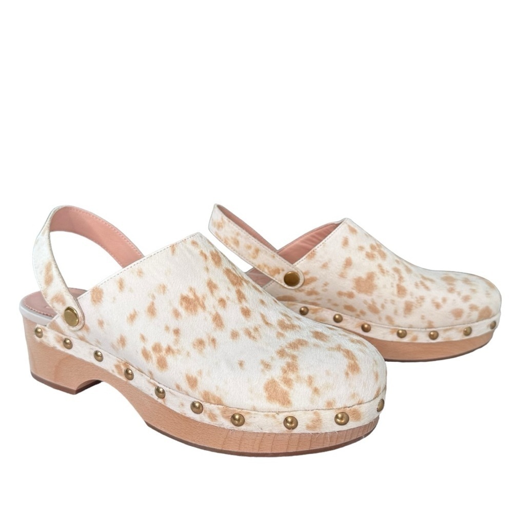 J. Crew | Calf-Hair Con-vertible-Strap Leather Clogs Size 8.5